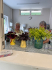 Nessa and Janet preparing the tea tables 